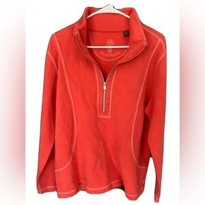 Tommy Bahama Aruba Half Zip Womens XL Sweatshirt Coral